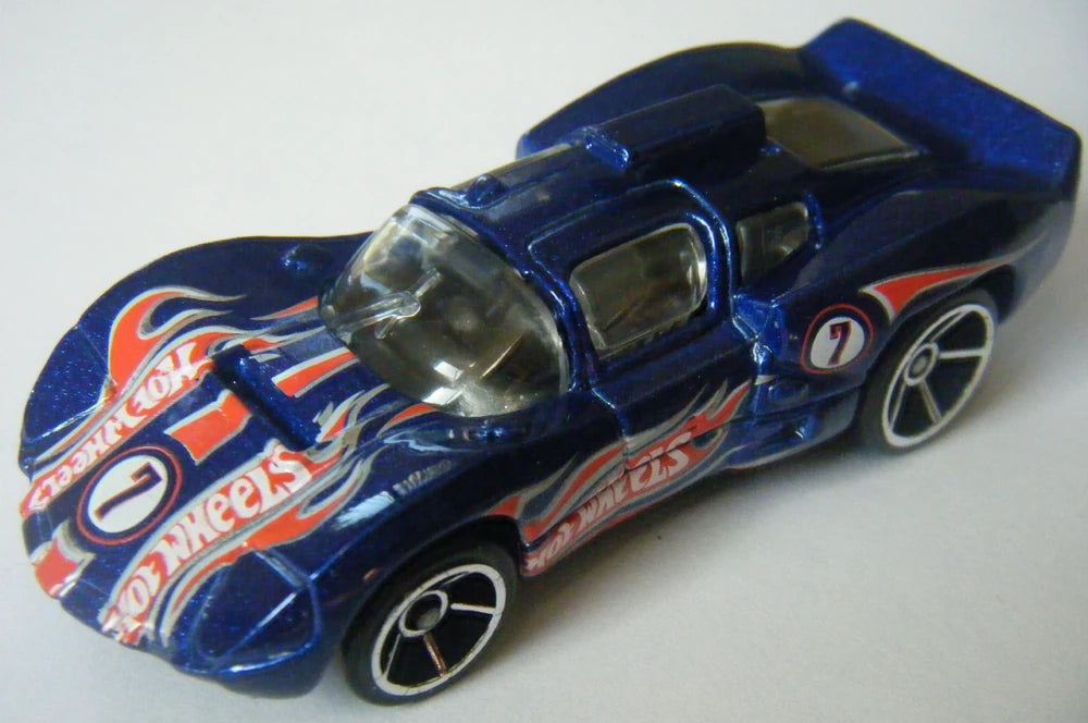 Hot Wheels 2008 - Collector # 145/172 - Hot Wheels Racing 1/4 - Chaparral 2D - Blue / #7 - OH5Sp Wheels - International Card