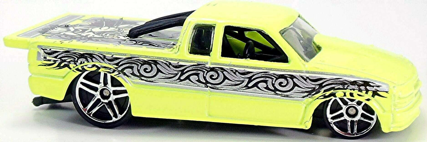 Hot Wheels 2001 - Collector # 095/240 - Skin Deep Series 3/4 - Chevy Pro Stock Truck - Day Glo Yellow - USA Card