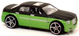Hot Wheels 2008 - Collector # 161/196 - Treasure Hunts 01/12 - Chrysler 300C - Matte Black over Metalflake Green - OH5SP Wheels - USA Card