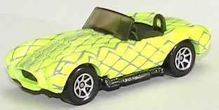 Hot Wheels 1995 - Collector # 305 - Roarin' Rods Series 3/4 - Cobra - Fluorescent Yellow - Opening Hood - USA 'NEW LOOK' Card