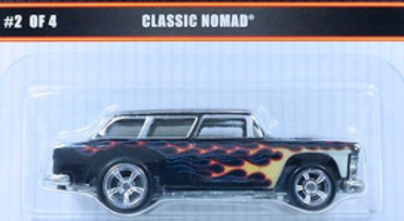 Hot Wheels 2014 - 28th Annual Collectors Convention # 2 of 4 - Classic Nomad - Black with Flames - Real Riders - Limited to 2,000 - Kar Keeper