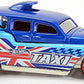 Hot Wheels 2015 - Collector # 008/250 - HW City / HW City Works - Cockney Cab II - Dark Blue Roof & Light Blue Body / Union Jack & Taxi Graphic - USA Card