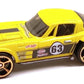 Hot Wheels 2010 - Collector # 130/240 - Faster Than Ever 2/10 - Corvette Grand Sport - Yellow / #63 with various Racing Decals - FTE Wheels - USA Card