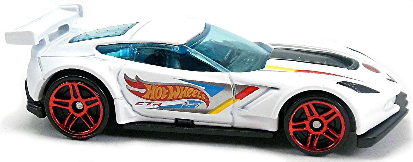 Hot Wheels 2016 - Collector # 001/250 - HW Race Team 1/10 - Corvette C7.R - White - USA 'Showdown' Card
