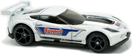 Hot Wheels 2018 - Collector # 027/365 - HW Speed Graphics 1/10 - Corvette C7.R - White / Summit Racing Equipment - USA '50th' Card