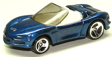 Hot Wheels 1997 - Collector # 595 - Corvette Sting Ray III - Metallic Blue - 3 Spokes - USA Blue & White Card