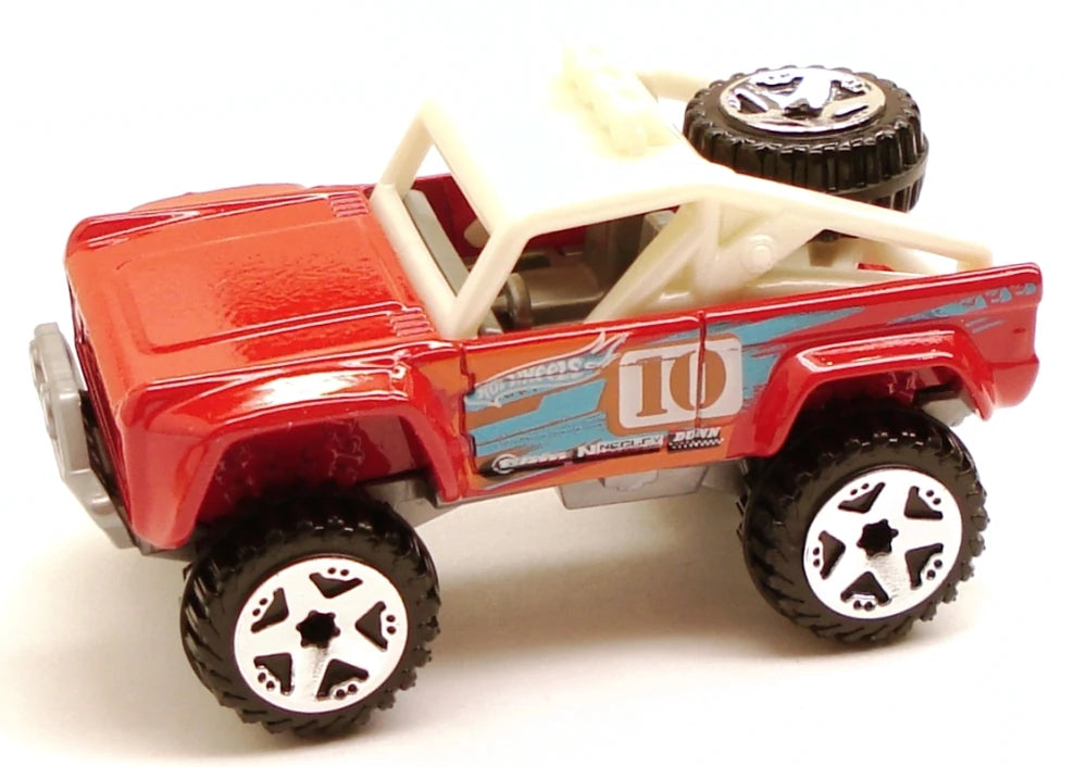 Hot Wheels 2010 - Collector # 151/240 - HW Racing 3/10 - Custom Ford Bronco - Red / #10 - Chrome OR5Sp Wheels - USA Card