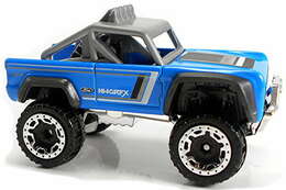Hot Wheels 2021 - Collector # 163/250 - Then And Now # 6/10 - Custom Ford Bronco - Blue - BLOR Wheels - Black Interior - Chrome Plastic Base - USA Card