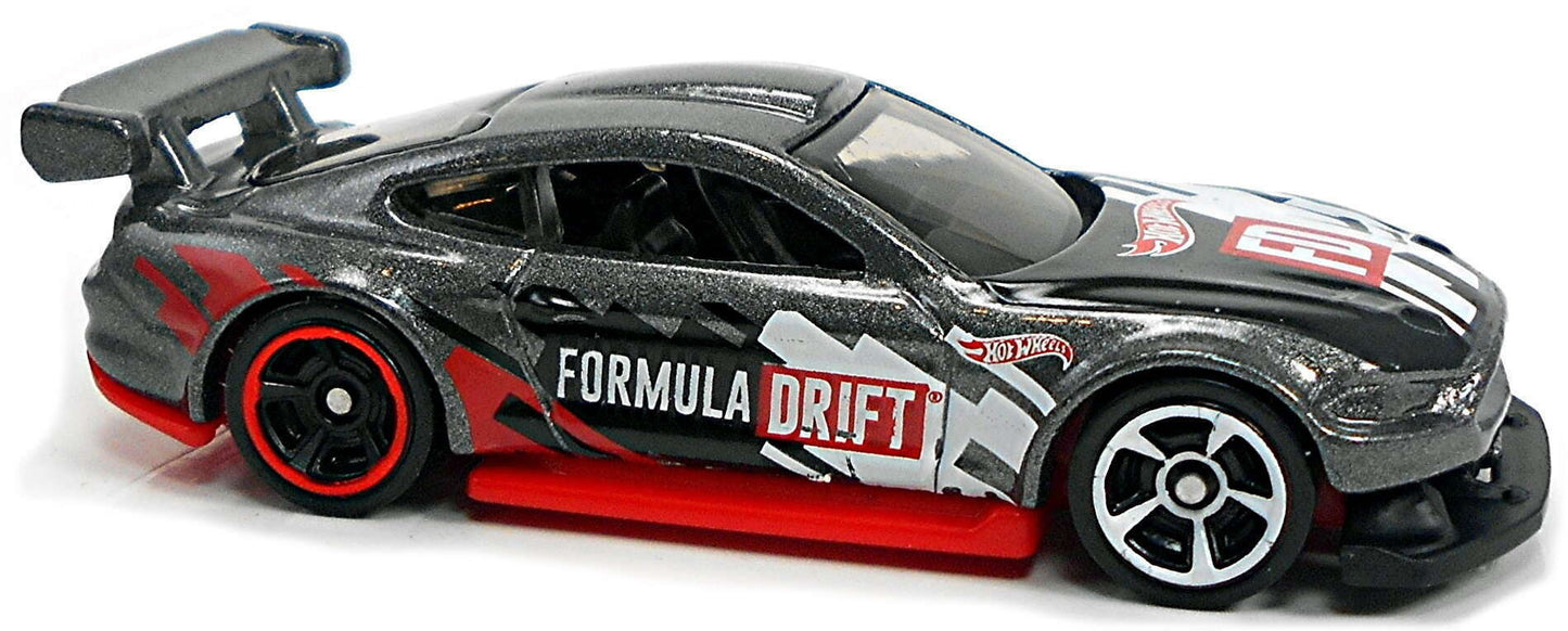Hot Wheels 2021 - Collector # 127/250 - HW Drift 4/5 - Custom '18 Ford Mustang GT - Metalflake Dark Gray / Formula DRIFT - USA 'Formula DRIFT' Card