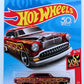 Hot Wheels 2018 - Collector # 109/365 - HW Flames 8/10 - Custom '53 Chevy - Metallic Red - USA 50th Card