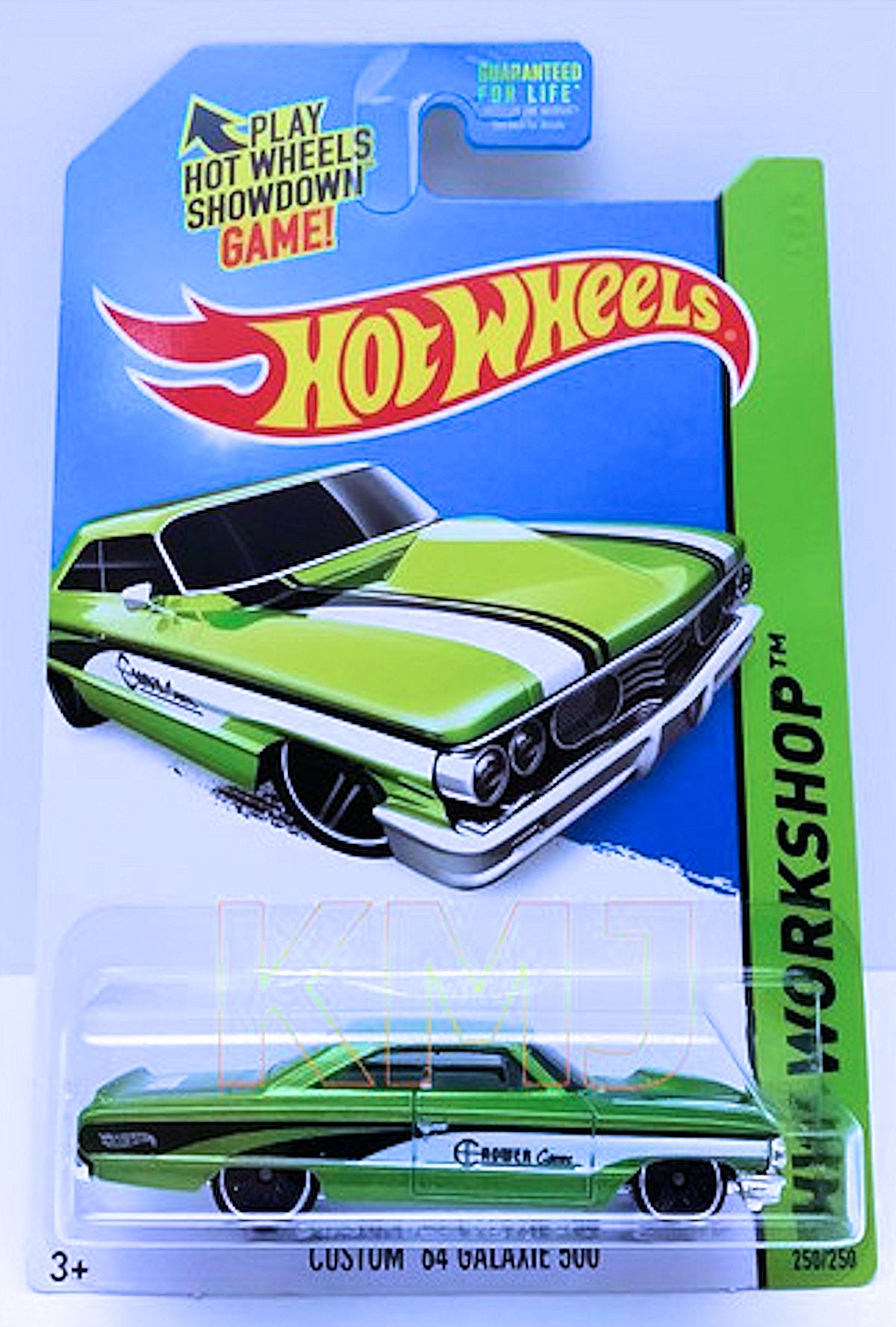 Hot Wheels 2014 - Collector # 250/250 - HW Workshop / Performance - Custom '64 Galaxie 500 - Metallic Green / Crower Cams - NO Roll Bar - USA 'Showdown' Card