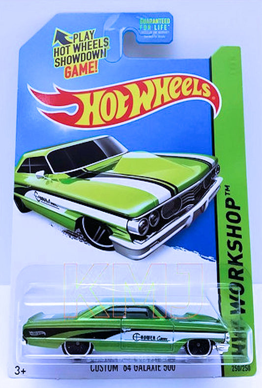 Hot Wheels 2014 - Collector # 250/250 - HW Workshop / Performance - Custom '64 Galaxie 500 - Metallic Green / Crower Cams - NO Roll Bar - USA 'Showdown' Card