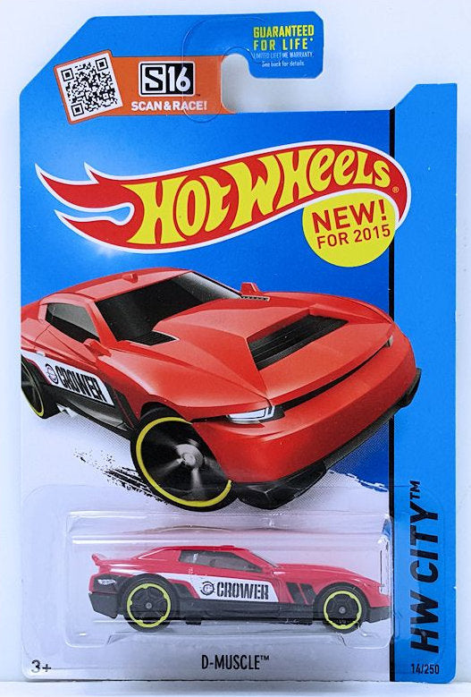 Hot Wheels 2015 - Collector # 014/250 - HW City / HW Performance / New Models - D-Muscle - Red / Crower - USA 'Showdown' Card