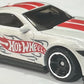 Hot Wheels 2025 - Collector # 219/250 - Then and Now 7/10 - Ford Mustang Dark Horse - White / Red Racing Stripes - M5 Wheels - USA Card