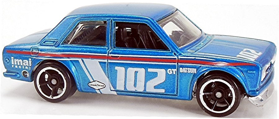 Hot Wheels 2009 - Collector # 037/190 - New Models 37/42 - Datsun Bluebird 510 - Blue - OH5SP Wheels - USA Card