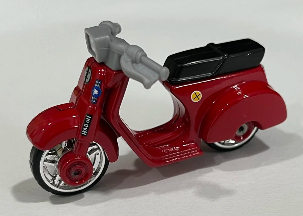 Hot Wheels 2025 - Premium / Pop Culture / Marvel / Deadpool - Deadpool Scooter - Red - Metal/Metal & Real Riders