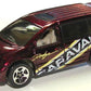 Hot Wheels 1998 - Collector # 633 - First Editions 4/45 - Dodge Caravan - Metallic Burgundy / "Caravan" - 5 Spokes - USA Blue Car Card