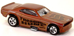 Hot Wheels 2008 - Collector # 167/196 - Treasure Hunts 7/12 - Dodge Challenger Funny Car - Brown Metalflake - 5 Spoke Wheels - Body Lifts Up - USA Card