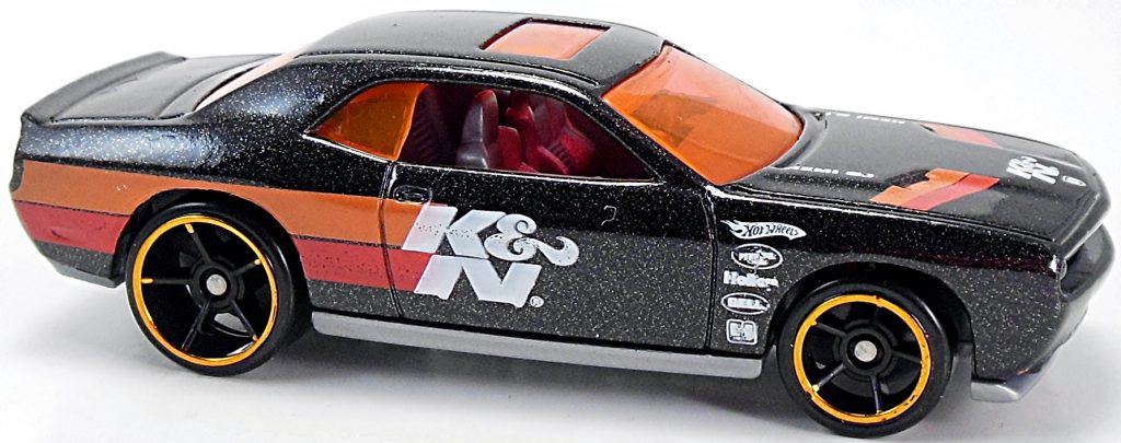 Hot Wheels 2010 - Collector # 108/240 - HW Performance 2/10 - Dodge Challenger SRT8 - Black Metalflake / K&amp;N Filters - OH5SP Wheels - USA Card