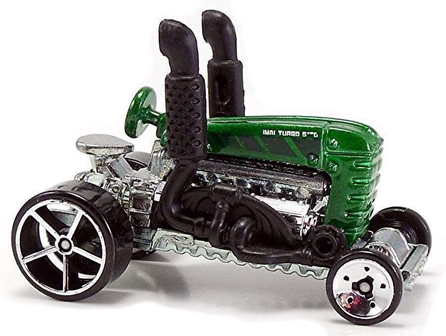 Hot Wheels 2008 - Collector # 006/196 - New Models 6/40 - Dragter (Tractor) - Green - Large OH5Sp Rear Wheels - USA Card