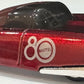 Hot Wheels 2025 - Mattel 80th Anniversary - Mattel Dream Mobile - Polished Metalflake Ruby Red with 80th Anniversary Logo - 80th Anniversary Logo Card