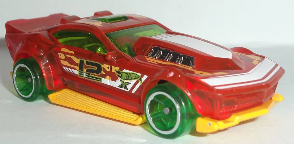 Hot Wheels 2017 - Collector # 321/365 - X-Raycers 7/10 - Drift Rod - Transparent Red Body / Yellow Metal Base - USA Card