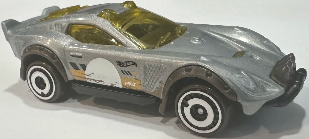 Hot Wheels 2025 - Collector # 242/250 - HW Track Champs 4/5 - New Models - El Segundo Rallye - Metalflake Silver - Aero Disc Wheels - USA Card