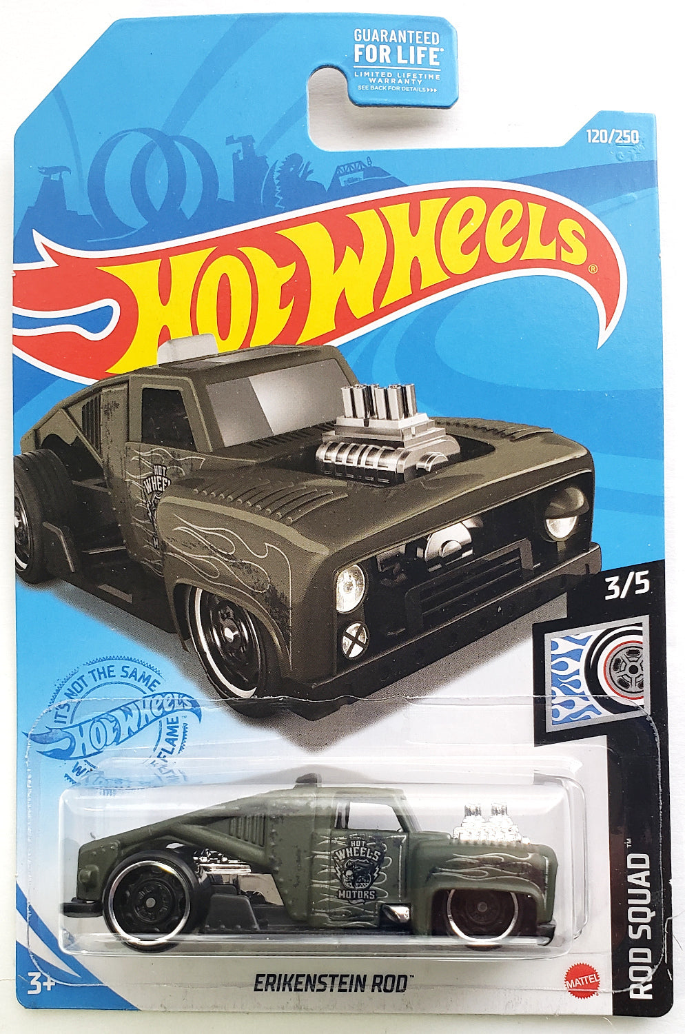 Hot Wheels 2021 - Collectors # 120/250 - Rod Squad 3/5 - Erikenstein Rod - Matte Dark Olive Green - USA Card