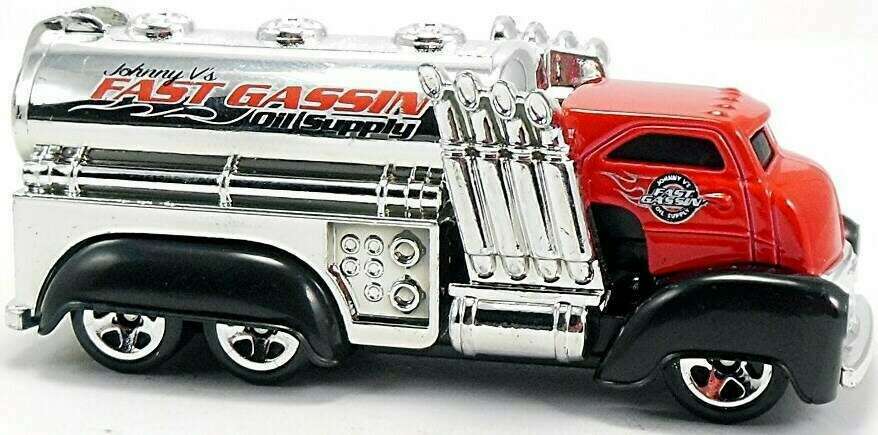 Hot Wheels 2009 - Collector # 014/190 - New Models 14/42 - Fast Gassin - Red Cab / Chrome Tank / Black Fenders - 5 Spoke Wheels - USA Card