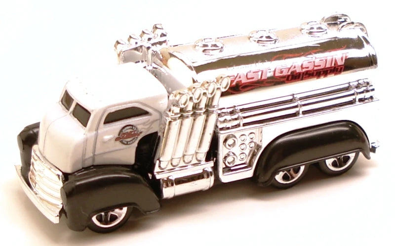 Hot Wheels 2009 - Collector # 014/190 - New Models 14/42 - Fast Gassin - White Cab / Chrome Tank / Black Fenders - 5 Spoke Wheels - USA 'Snowflake' Card - Target Exclusive