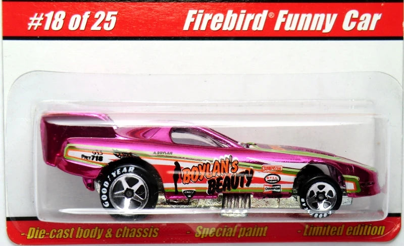 Hot Wheels 2005 - Classics Series 1 # 18/25 - Firebird Funny Car - Spectraflame Pink - 5 Spoke Wheels on Good Year Tires - Metal/Metal - Body Flips Up - Special Paint - Limited Edition