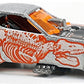 Hot Wheels 2001 - Collector # 043/240 - Fossil Fuel Series 3/4 - Firebird Funny Car - Silver / T-Rex - 5 Spokes - USA Card