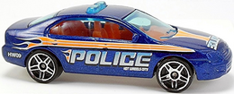 Hot Wheels 2009 - Collector # 109/190 - HW City Works 3/10 - Ford Fusion - Blue / Police - USA 'Snowflake' Card - Target Exclusive