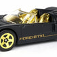 Hot Wheels 2008 - Collector # 141/172 - Ford Racing # 1/4 - Ford GTX1 - Matte Black - Gold 5 Spokes - International Card