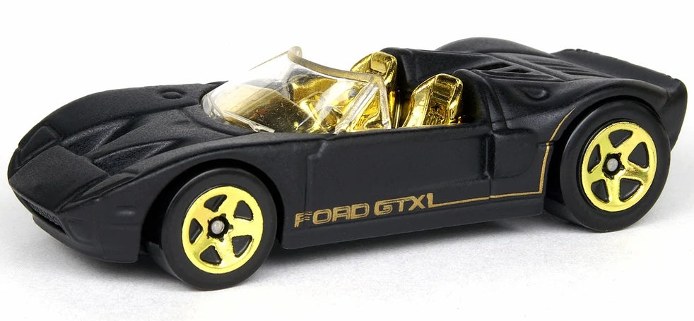 Hot Wheels 2008 - Collector # 141/172 - Ford Racing # 1/4 - Ford GTX1 - Matte Black - Gold 5 Spokes - International Card