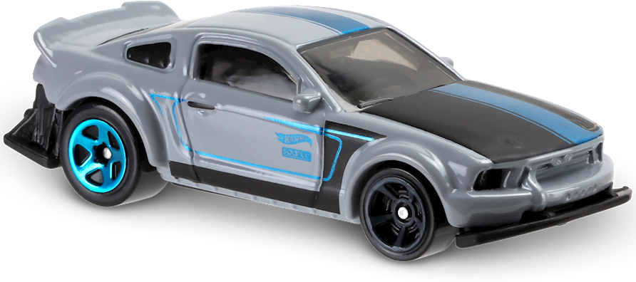 Hot Wheels 2016 - Collector # 021/250 - HW Digital Circuit 1/10 - New Models - 2005 Ford Mustang - Gray Enamel - USA 'Showdown' Card