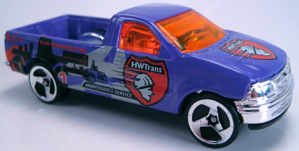 Hot Wheels 2002 - Collector # 220/240 - Ford F-150 - Purple - USA 'Race & Win' Card