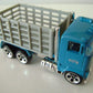 Hot Wheels 1999 - Collector # 1010 - Ford Stake Bed Truck - Teal Cab / Gray Bed Box - 5 Dot Wheels - USA Blue Car Card