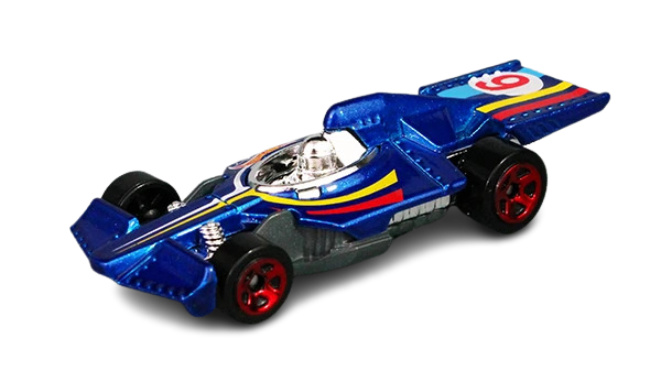 Hot Wheels 2016 - Collector # 008/250 - HW Race Team 08/10 - New Models - Formula Flashback - Metalflake Blue - USA 'Scan & Race' Card