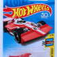 Hot Wheels 2017 - Collector # NONE - Legends of Speed 7/10 - Formula Flashback - Red over White / #8 - MC5 Wheels - KMart Exclusive - USA 50th Card