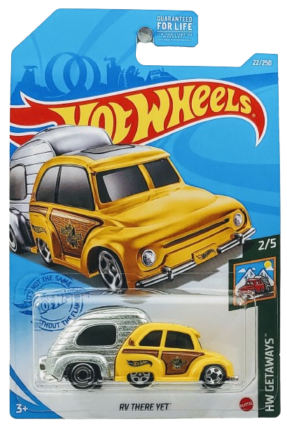 Hot Wheels 2021 - Collector # 022/250 - HW Getaways 2/5 - RV There Yet - Yellow & ZAMAC / Woodgrain - USA Card