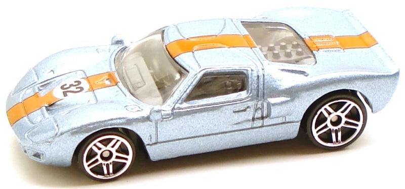 Hot Wheels 2005 - Collector # 162/183 - Ford GT-40 - Metallic Lite Blue / Orange Stripe / #32 - PR5 Wheels - USA '05 Card