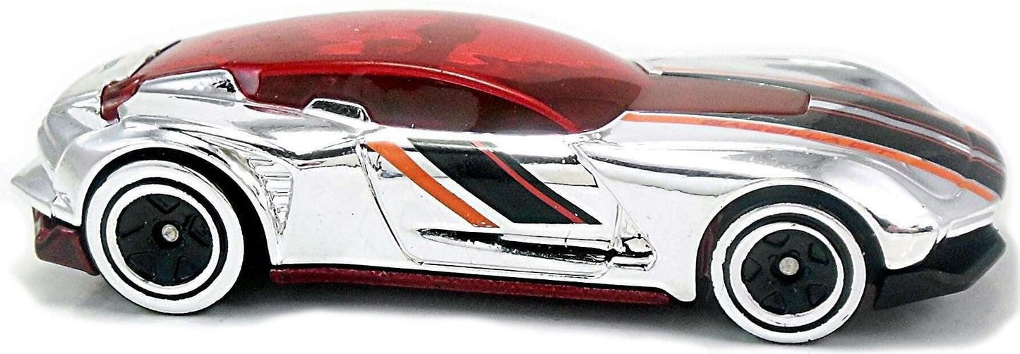 Hot Wheels 2018 - Collector # 160/365 - Super Chromes 3/10 - Gazella GT - Chrome - International Card