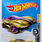 Hot Wheels 2017 - Collector # 341/365 - Super Chromes 3/10 - Gazella GT - Gold Chrome Body / Purple Window - USA Card