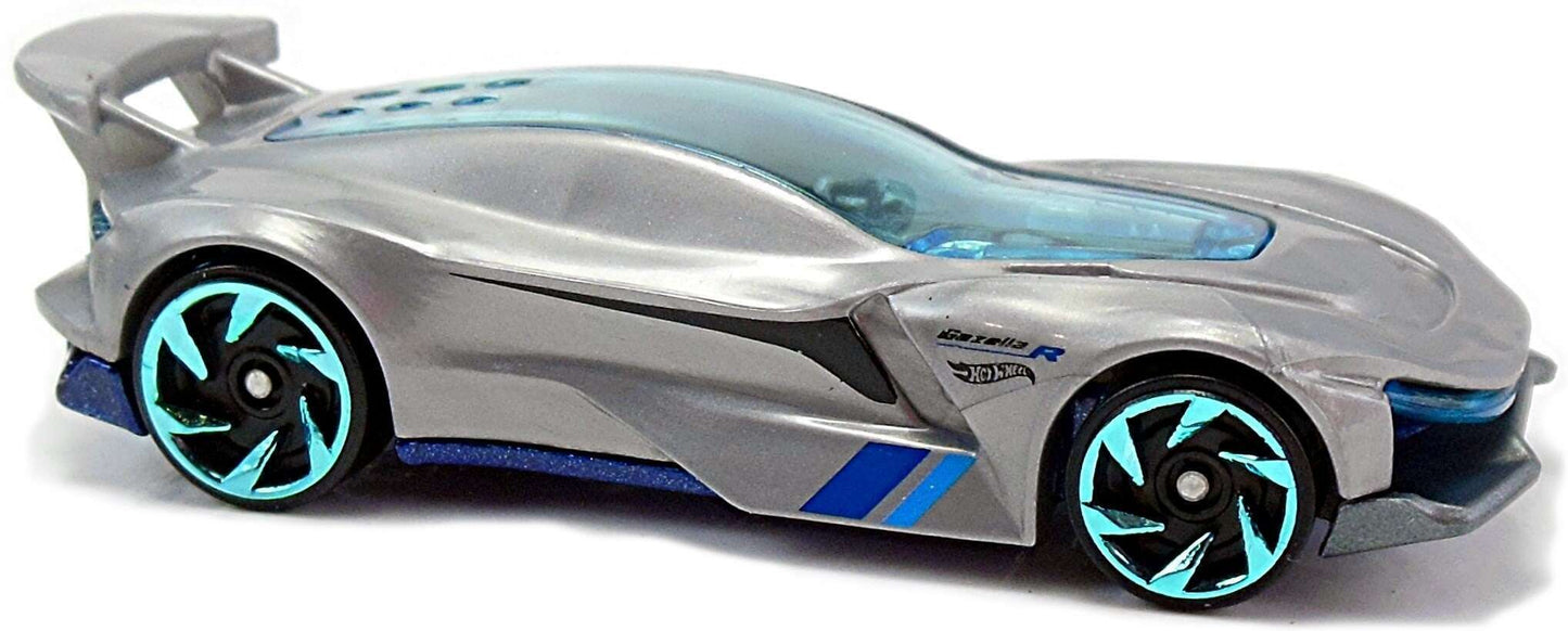 Hot Wheels 2017 - Collector # 358/365 - HW Exotics 1/10 - New Models - Gazella R - Silver - USA Card