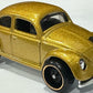 Hot Wheels 2024 - Collector # 186/250 - HW Screen Time 9/10 - Bumblebee (VW Bug) - Metalflake Gold / Transformer Logo on Front Lid - USA 'Transformers' Card