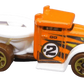 Hot Wheels 2023 - Collector # 048/250 - Experimortors 03/05 - Gotta Go - Orange - '#2' - 5 Spoke - SPECIAL FEATURE / Back Lid Up/Down Movement - IC