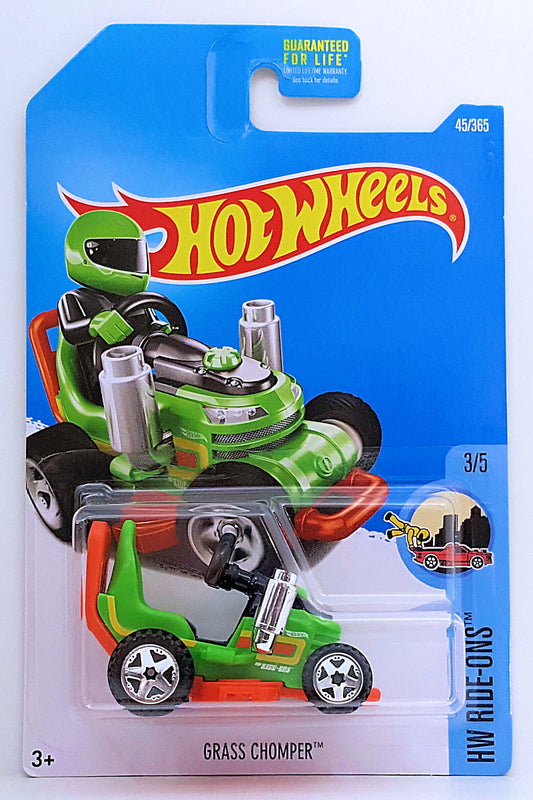 Hot Wheels 2017 - Collector # 045/365 - HW Ride-Ons 3/5 - Grass Chomper - Green & Orange - USA Card