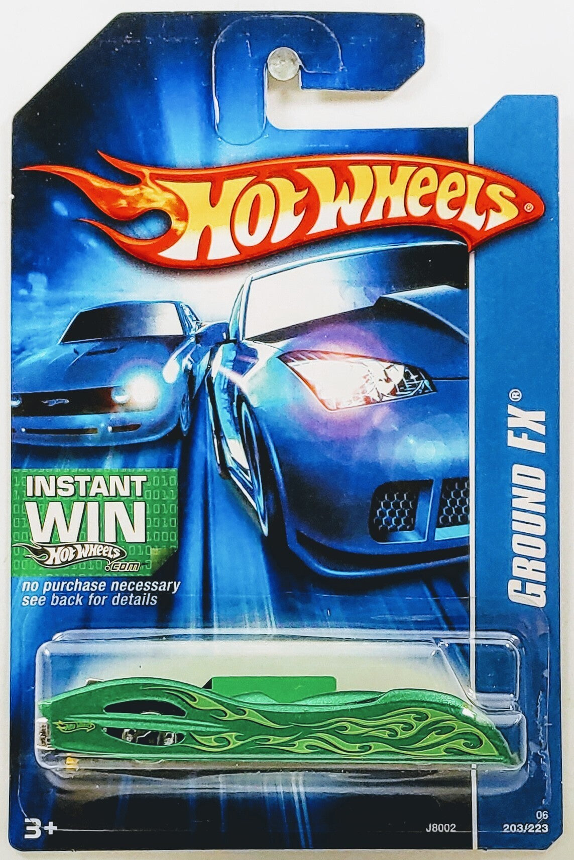 Hot Wheels 2006 - Collector # 203/223 - Ground FX - Green - USA '07 Instant Win' Card