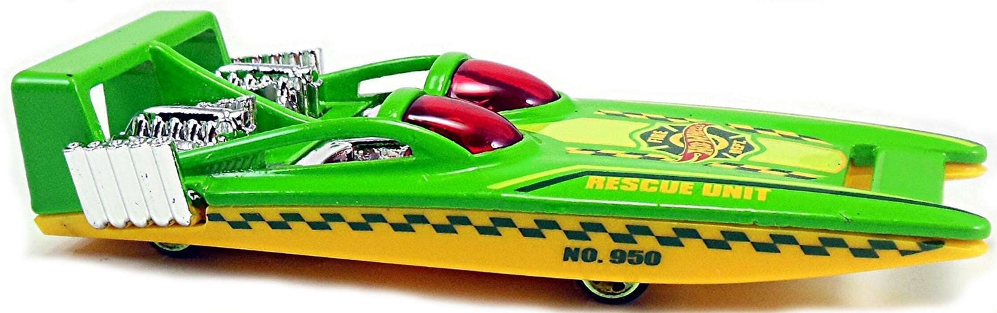 Hot Wheels 2017 - Collector # 184/365 - HW Rescue 8/10 - H2GO - Lime Green / Rescue Unit - USA Card